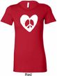 Ladies Peace Tee Hippie Heart Peace Longer Length Shirt