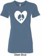 Ladies Peace Tee Hippie Heart Peace Longer Length Shirt