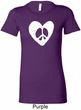 Ladies Peace Tee Hippie Heart Peace Longer Length Shirt