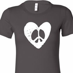 Ladies Peace Tee Hippie Heart Peace Longer Length Shirt Ladies Peace Tee Hippie Heart Peace Longer Length Shirt