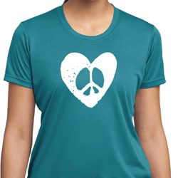 Ladies Peace Tee Hippie Heart Peace Moisture Wicking T-shirt Ladies Peace Tee Hippie Heart Peace Moisture Wicking T-shirt