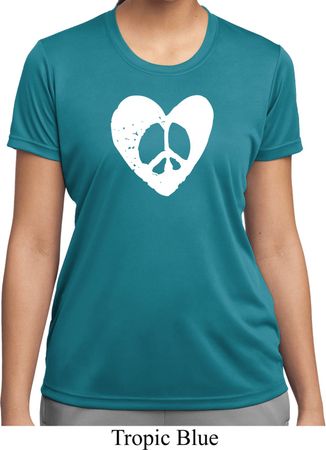 Ladies Peace Tee Hippie Heart Peace Moisture Wicking T-shirt