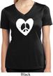 Ladies Peace Tee Hippie Heart Peace Moisture Wicking V-neck