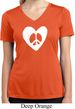 Ladies Peace Tee Hippie Heart Peace Moisture Wicking V-neck
