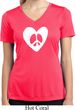Ladies Peace Tee Hippie Heart Peace Moisture Wicking V-neck