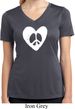 Ladies Peace Tee Hippie Heart Peace Moisture Wicking V-neck