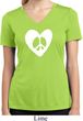 Ladies Peace Tee Hippie Heart Peace Moisture Wicking V-neck