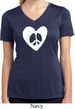 Ladies Peace Tee Hippie Heart Peace Moisture Wicking V-neck