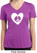 Ladies Peace Tee Hippie Heart Peace Moisture Wicking V-neck