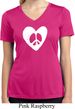Ladies Peace Tee Hippie Heart Peace Moisture Wicking V-neck