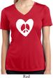Ladies Peace Tee Hippie Heart Peace Moisture Wicking V-neck