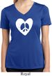 Ladies Peace Tee Hippie Heart Peace Moisture Wicking V-neck