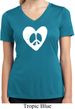 Ladies Peace Tee Hippie Heart Peace Moisture Wicking V-neck