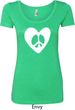 Ladies Peace Tee Hippie Heart Peace Scoop Neck