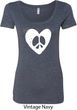 Ladies Peace Tee Hippie Heart Peace Scoop Neck