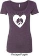 Ladies Peace Tee Hippie Heart Peace Scoop Neck