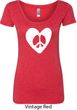 Ladies Peace Tee Hippie Heart Peace Scoop Neck