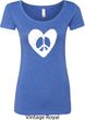 Ladies Peace Tee Hippie Heart Peace Scoop Neck