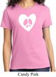 Ladies Peace Tee Hippie Heart Peace T-shirt