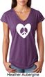Ladies Peace Tee Hippie Heart Peace Tri Blend V-neck