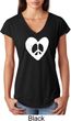Ladies Peace Tee Hippie Heart Peace Tri Blend V-neck