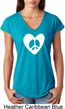 Ladies Peace Tee Hippie Heart Peace Tri Blend V-neck