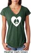 Ladies Peace Tee Hippie Heart Peace Tri Blend V-neck