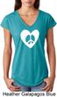 Ladies Peace Tee Hippie Heart Peace Tri Blend V-neck