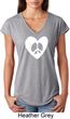 Ladies Peace Tee Hippie Heart Peace Tri Blend V-neck