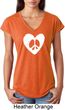 Ladies Peace Tee Hippie Heart Peace Tri Blend V-neck