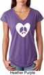 Ladies Peace Tee Hippie Heart Peace Tri Blend V-neck