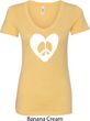Ladies Peace Tee Hippie Heart Peace V-Neck Shirt