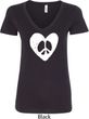 Ladies Peace Tee Hippie Heart Peace V-Neck Shirt