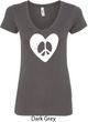 Ladies Peace Tee Hippie Heart Peace V-Neck Shirt