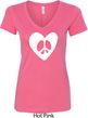 Ladies Peace Tee Hippie Heart Peace V-Neck Shirt