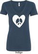 Ladies Peace Tee Hippie Heart Peace V-Neck Shirt