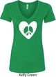 Ladies Peace Tee Hippie Heart Peace V-Neck Shirt