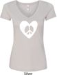 Ladies Peace Tee Hippie Heart Peace V-Neck Shirt