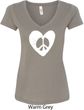 Ladies Peace Tee Hippie Heart Peace V-Neck Shirt