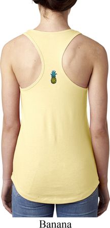 Ladies Pineapple Patch Back Print Ideal Racerback