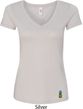 Ladies Pineapple Patch Bottom Print V-neck Shirt