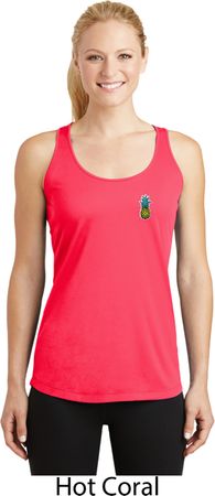 Ladies Pineapple Patch Pocket Print Dry Wicking Racerback