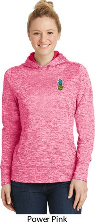 Ladies Pineapple Patch Pocket Print Moisture Wicking Hoodie
