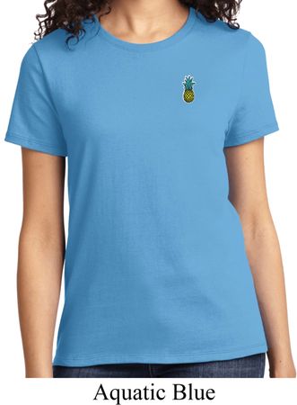 Ladies Pineapple Patch Pocket Print T-shirt
