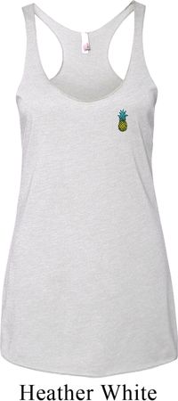 Ladies Pineapple Patch Pocket Print Tri Blend Racerback