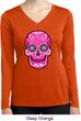 Ladies Pink Sugar Skull Dry Wicking Long Sleeve