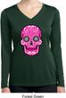 Ladies Pink Sugar Skull Dry Wicking Long Sleeve