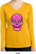 Ladies Pink Sugar Skull Dry Wicking Long Sleeve