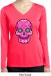 Ladies Pink Sugar Skull Dry Wicking Long Sleeve