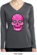 Ladies Pink Sugar Skull Dry Wicking Long Sleeve